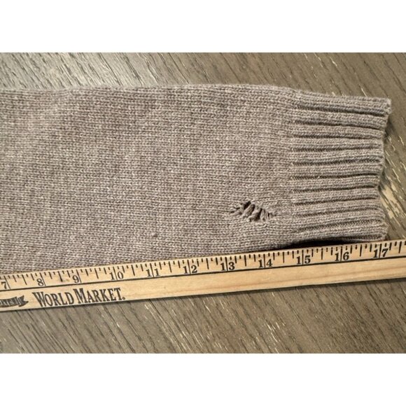 Anine Bing Wool Sweater Distressed Taupe Neutral Minimalist Quiet Luxury Small - Picture 5 of 11